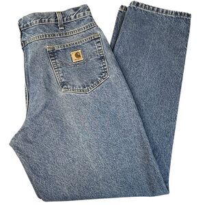 Carhartt Jeans Mens 40 x 34 Blue B17 DST Relaxed Fit Faded Cotton Vintage